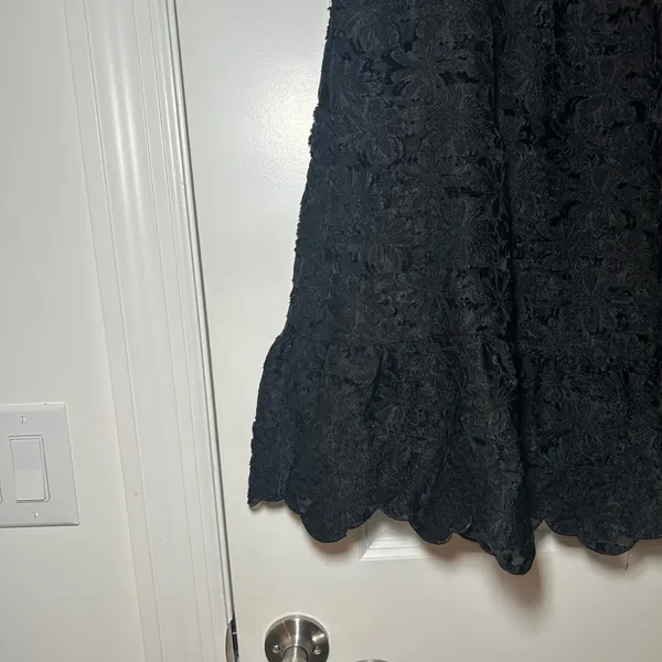 & Other Stories Paris Atelier Black Floral Jacquard Puff Sleeve Mini Dress 10 - Image 3