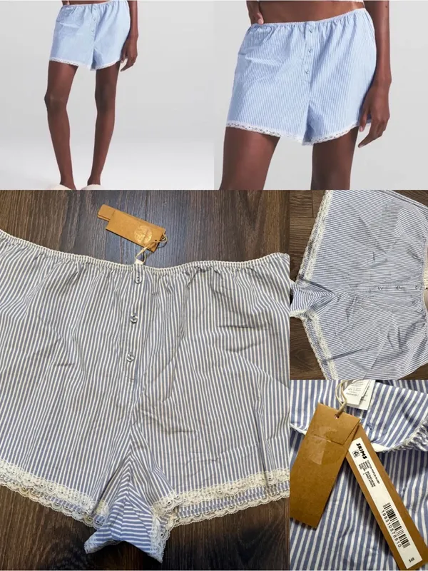 SKIMS poplin sleep shorts size L - Image 2