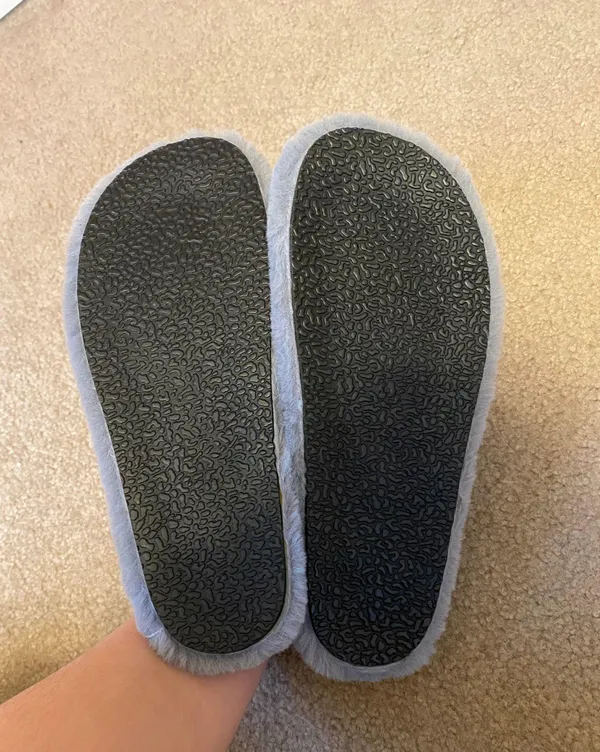SheIn Gray Sling Back Fuzzy Slipper Shoe From - Image 5