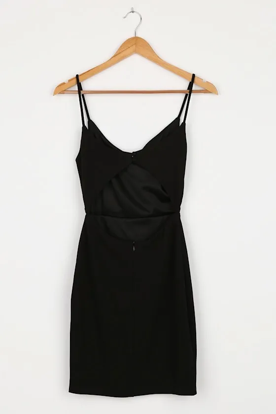 New Lulus Sultry Factor black cutout bodycon mini dress Size XS MSRP $58 - Image 6
