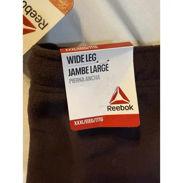 Reebok NWT Wide-Leg Fleece Pants, Chocolate Plum, Women's Plus XXXL - Image 8