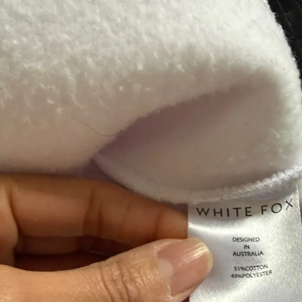 White Fox White Crewneck Happy Holidays Edition Sweatshirt with Pink Logo - Image 6