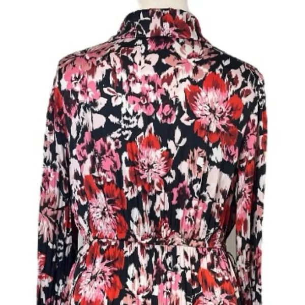 Lane Bryant Maxi Dress Faux Wrap Shawl Black Pink Floral Satin Women’s Size 18 - Image 11