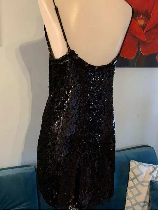 intimately free people S Small Little Black sequin Dress - Image 7