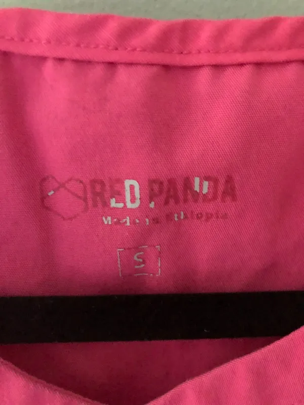 Red Panda Scrub Top Pink - Image 2