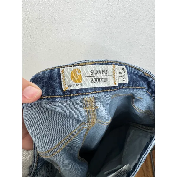 Carhartt Womens Slim Fit Bootcut Jeans Medium‎ Wash Denim Size 12 Regular 102736 - Image 3