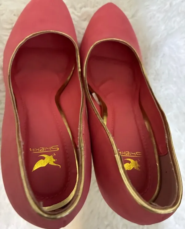 Shiekh Pink and Gold Stiletto Platform Pumps - Image 5