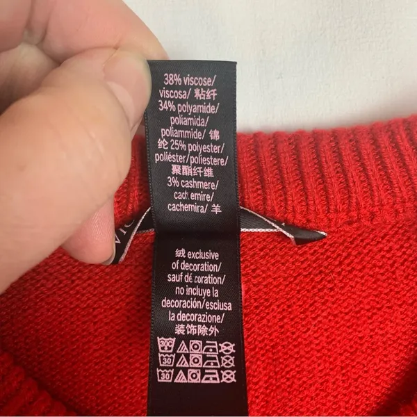 Victoria's secret womens medium red angel sweater cashmere blend knit - Image 4