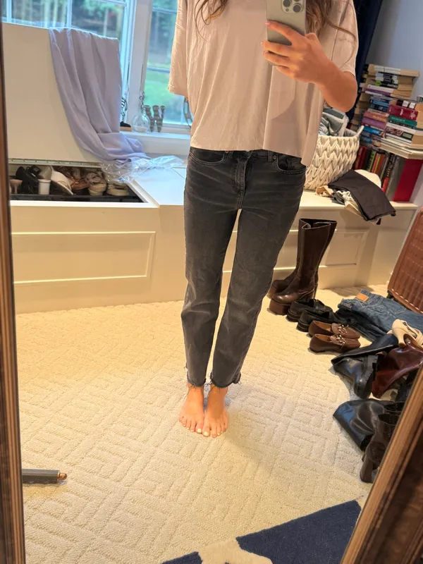 H&M Divided Black High Rise Straight Leg Jeans Size 2 - Image 2