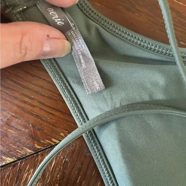 Aerie Padded Crop Top Size S Green - Image 2