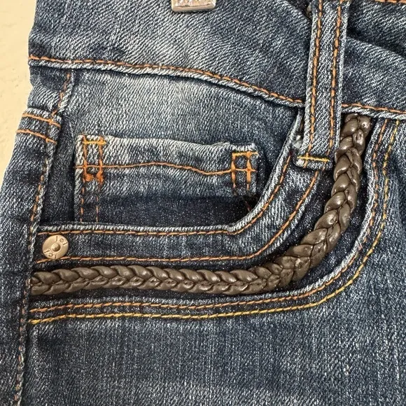 Y2K l.e.i. Style‎ Ashley Low-Rise Flare Jeans Size 9 Regular Distressed Denim - Image 5