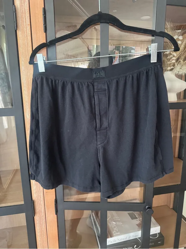 SKIMS Boyfriend boxer shorts loose lounge pajamas logo modal cotton onyx - Image 2