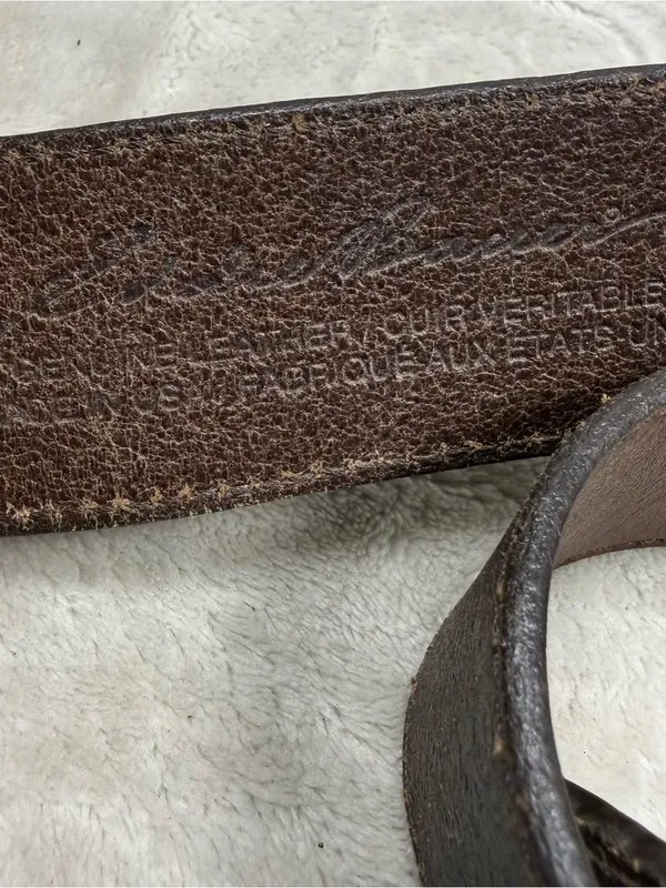 VTG Eddie Bauer Brown Leather Belt with Silver Buckle SZ:L - Image 7