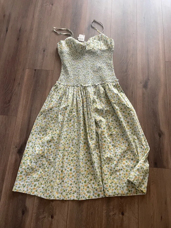 Free People Lavender Daze Smocked Dress- Size Large - Image 3