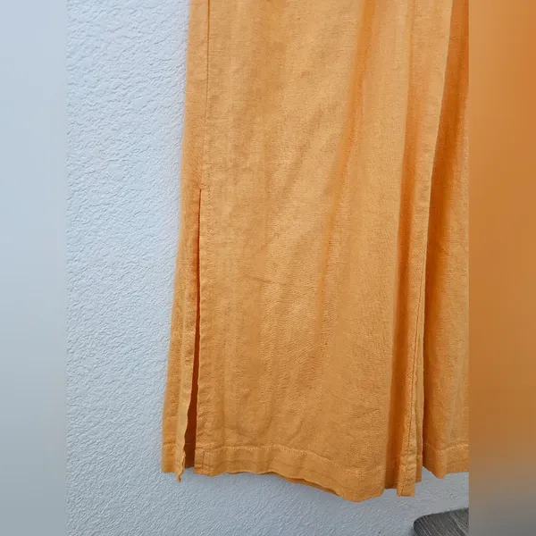 Ban.Jara Marigold Linen Blend Wide Leg Twist Front Pants - Size M - Image 4