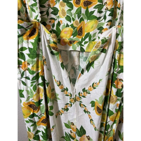 NWT FARM Rio Papaya Salad Scarf Maxi Dress Off‎ White Tropical Fruit Size M - Image 8
