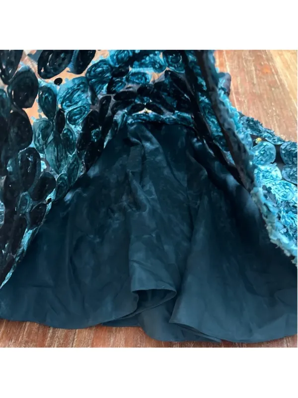 Blush Prom Teal Strapless Teacup Dress Size 12 - Image 6