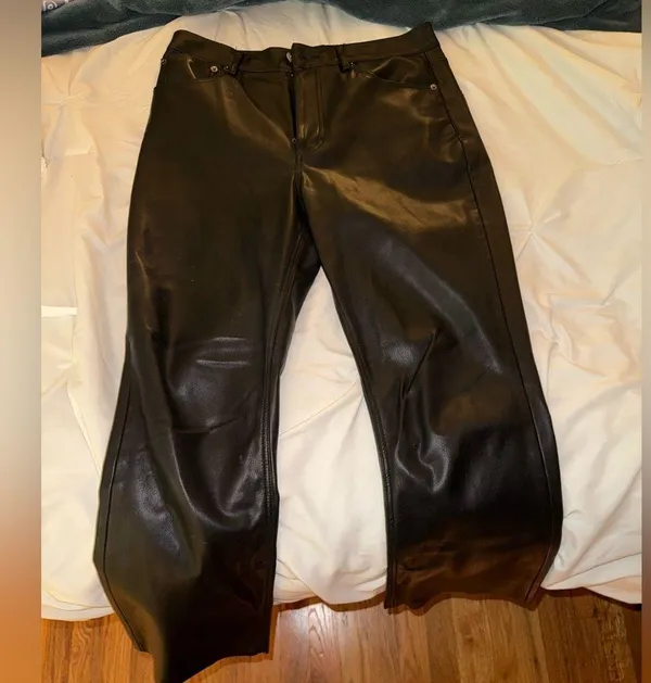 ZARA black leather pants - Image 4