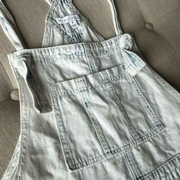 Miou Muse Denim Overall Short One Piece Size Medium Blue - Image 9