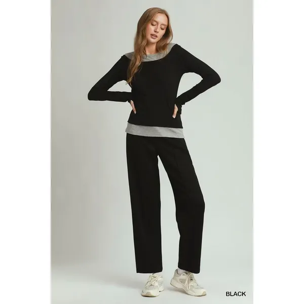 Umgee Layered Twofer Long Sleeve Top‎ - Large - Image 5