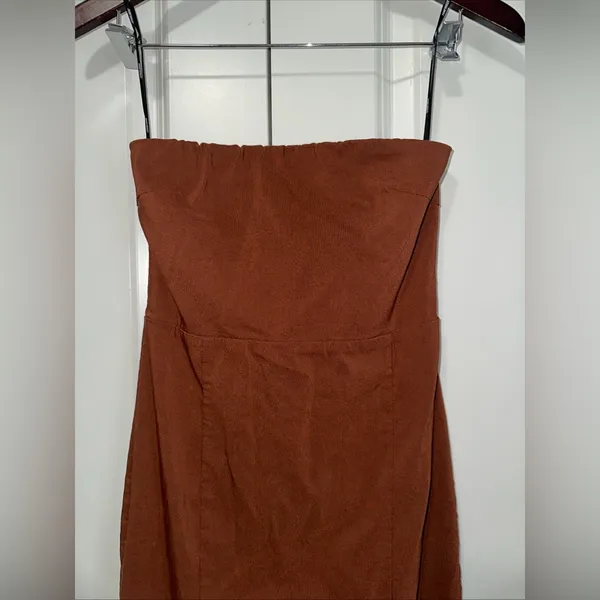 Forever 21 Lightweight Strapless Bodycon Midi Dress M Brown NWOT - Image 2