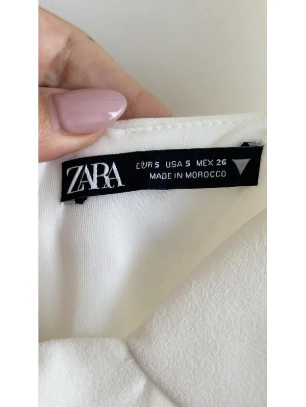 Zara White Ruched Corset Mini Dress Sweetheart Neck Bodycon Size S USA 4 - Image 3