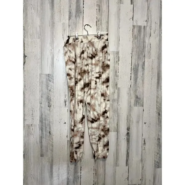 Dunnes Stores Tie Dye Lounge Set Size Small Brown Cream Sweatshirt Joggers Match - Image 6