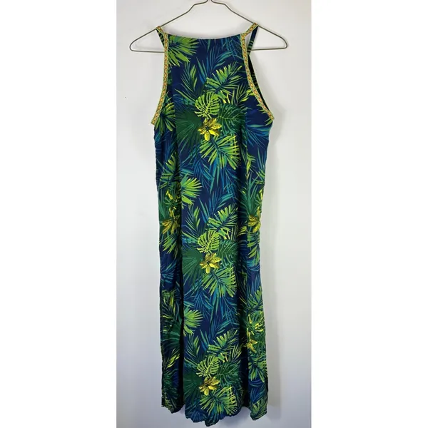 America and‎ Beyond Tropical Maxi Dress Womens Small Blue Beach Resort Hawaiian - Image 4