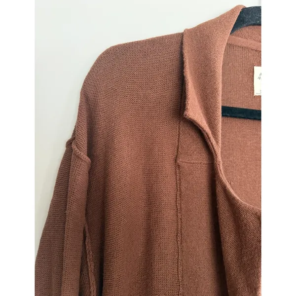 Free People We the Free Oversized Knit Cardigan Brown Women's Size Medium - Image 8