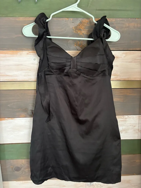 Black Satin Amazon Dress - Image 2