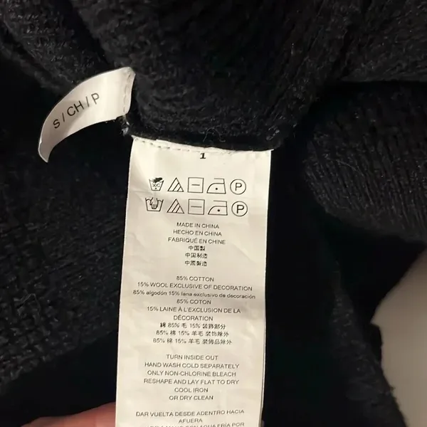Michael Kors cotton‎ wool blend sweater textured black long sleeve neutral small - Image 9