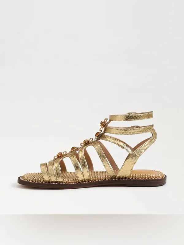 Sam Edelman Tianna Gladiator Sandal Gold Size 7.5 New Without Box - Image 4