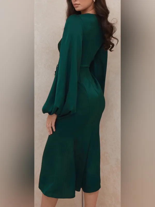 NEW HOUSE OF CB Shilol wrap dress emerald green Sz XS - Image 3