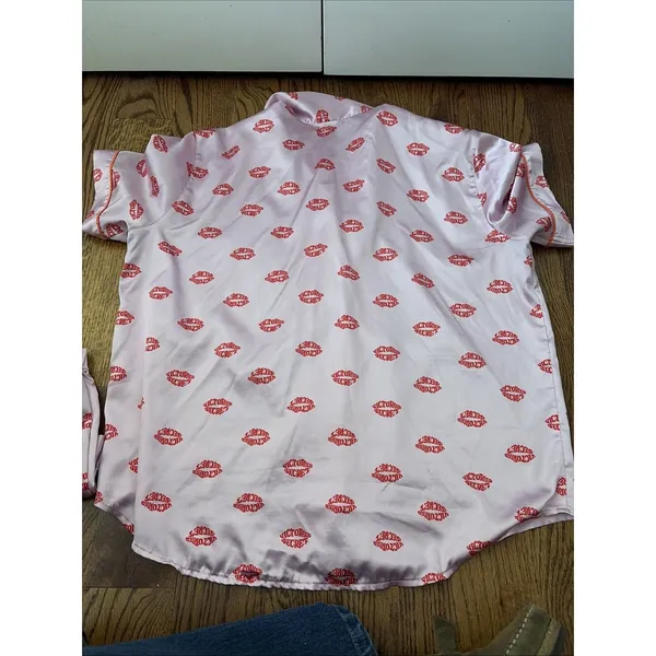 Victorias Secret AFTERHOURS LIPS Silky SATIN Pajama Set Size XL Pink - Image 6