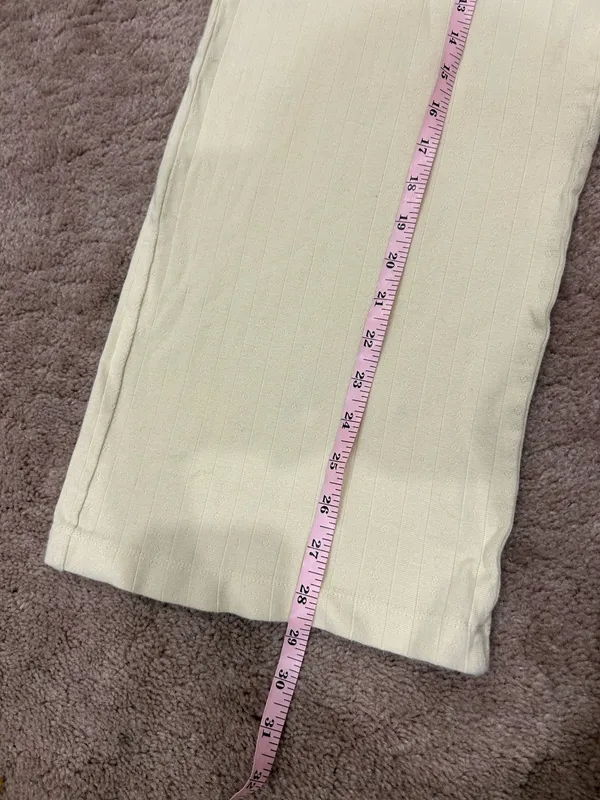 Daily Drills Cream Pointelle Set Baby Tee and wide leg pants - Image 10