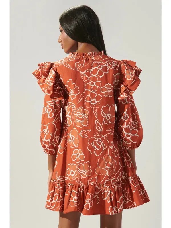 Sugarlips Floral Ruffle Long Sleeve Dress - Image 2
