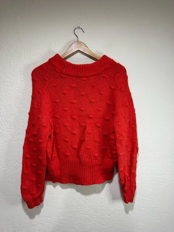 Universal Thread Red Bobble Popcorn Knit Sweater - Size Large - Image 4