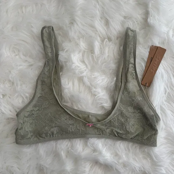 Skims Stretch Lace Plunge Bralette Talc Multi Size Small - Image 2