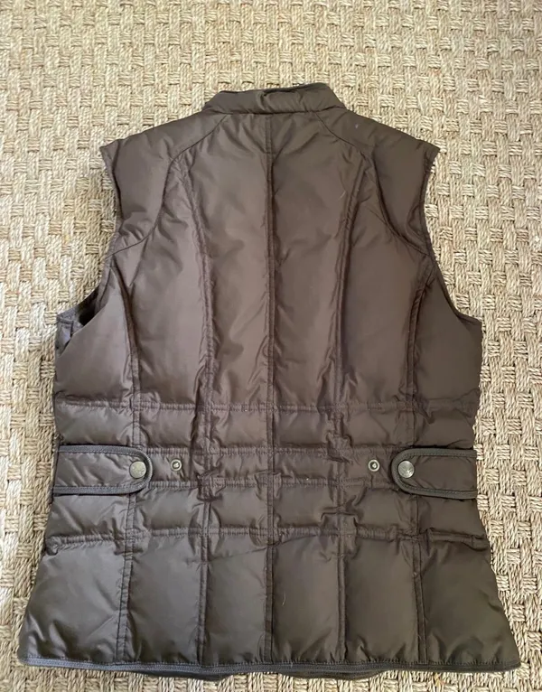 Eddie Bauer Women’s M Brown Down Puffer Vest Full Zip Pockets Lightweight - Image 9