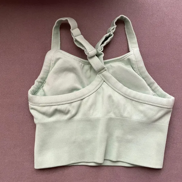 Alo Yoga Seamless Ribbed Favorite Bra Tank Spearmint XS - Image 9