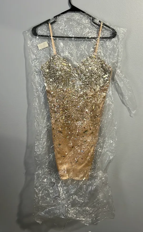Mini Homecoming Dress Tan Size 2 - Image 2