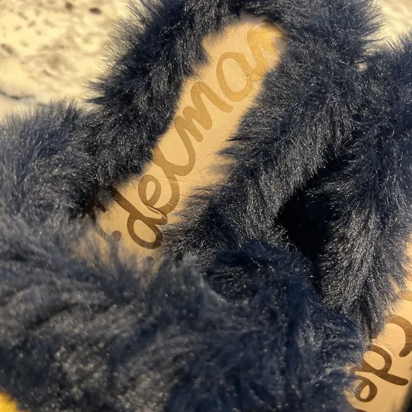 Sam Edelman Yael Furry‎ Mules Blue/Gold/Yellow 7 - Image 2