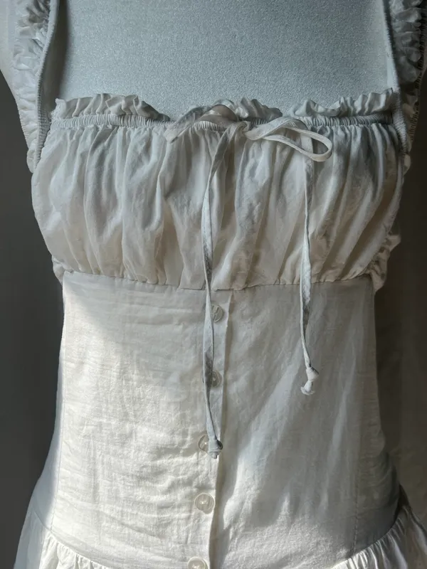 PacSun Linen White Milkmaid Dress - Image 2