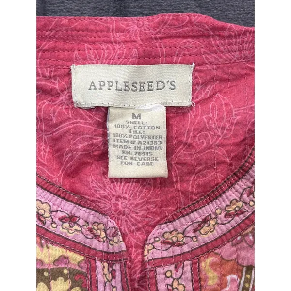 Appleseed's Reversible Quilted Jacket Womens Pink Paisley Floral M - Image 4