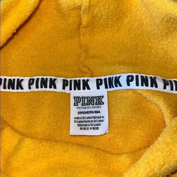 Pink Victoria Secret Yellow Sweatshirt Crowl Neck No String Size S 072726 - Image 3