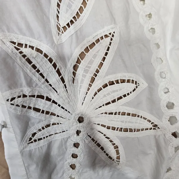 HEMANT AND NANDITA Lani Palm Mini Dress in White XS - Image 6