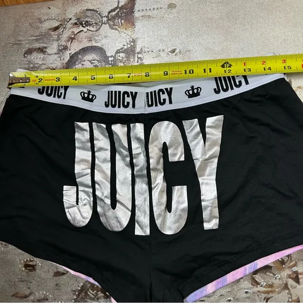 Juicy Couture | 2 Set Shorts Black & Lilac Swirl NWT Size M - Image 9