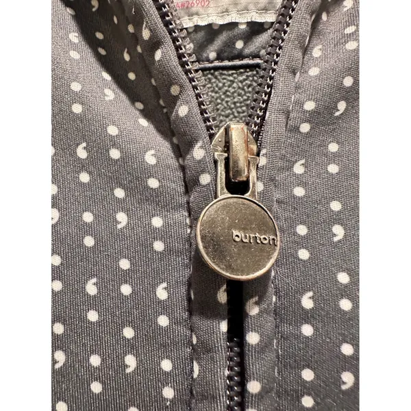 Burton‎ Dry Ride Green Polka Dot Full Zip Hooded Sweatshirt Size Medium - Image 4