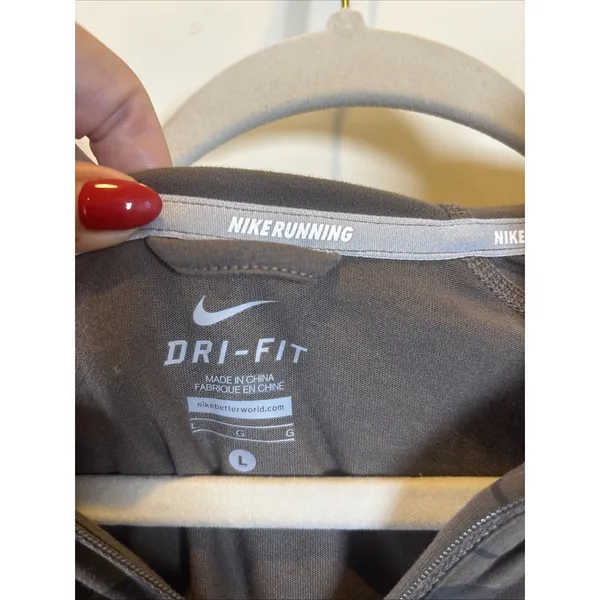 Nike Dri-Fit Running Pullover Hoodie Lightweight Brown Black Women's Size‎ Large - Image 2