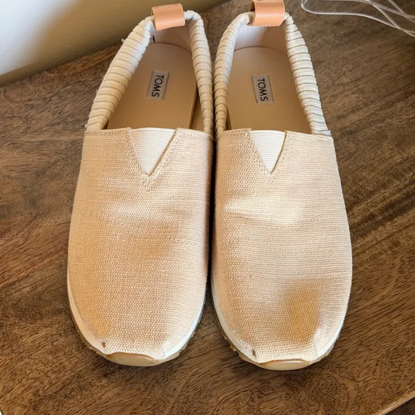 TOMS‎ Alpargata Resident Women 8 Peach Beige Knit Slip On Sneaker Minimalist - Image 11